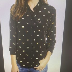 Rails Kate Butterfly Print Silk Shirt - M